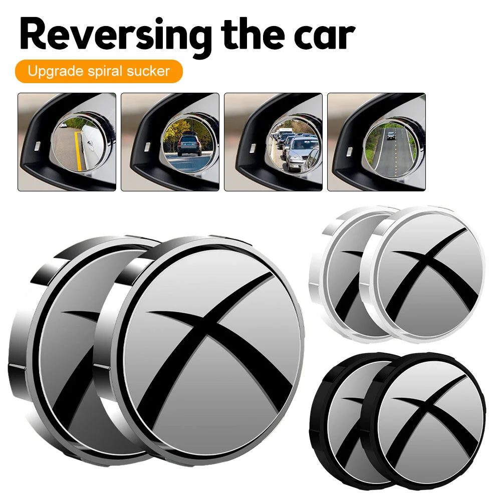 Vehicle Blind Spot Mirror 360° Rotate Sway Adjustable HD Glass Convex Mirror