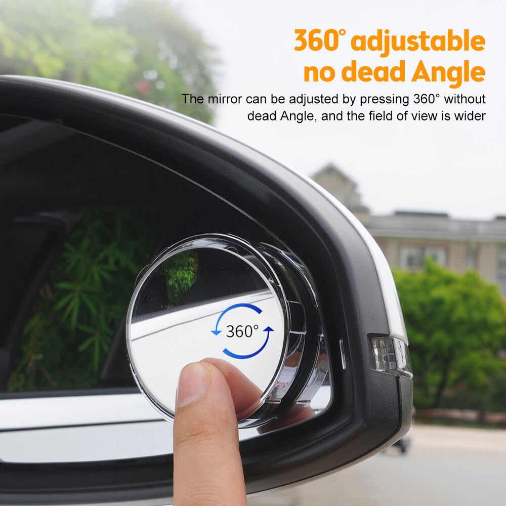 Vehicle Blind Spot Mirror 360° Rotate Sway Adjustable HD Glass Convex Mirror