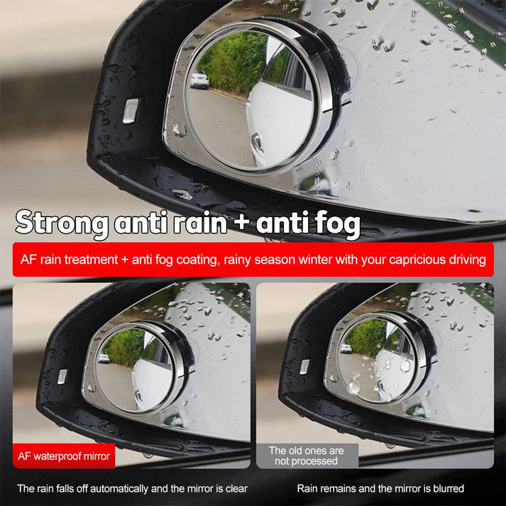 Vehicle Blind Spot Mirror 360° Rotate Sway Adjustable HD Glass Convex Mirror