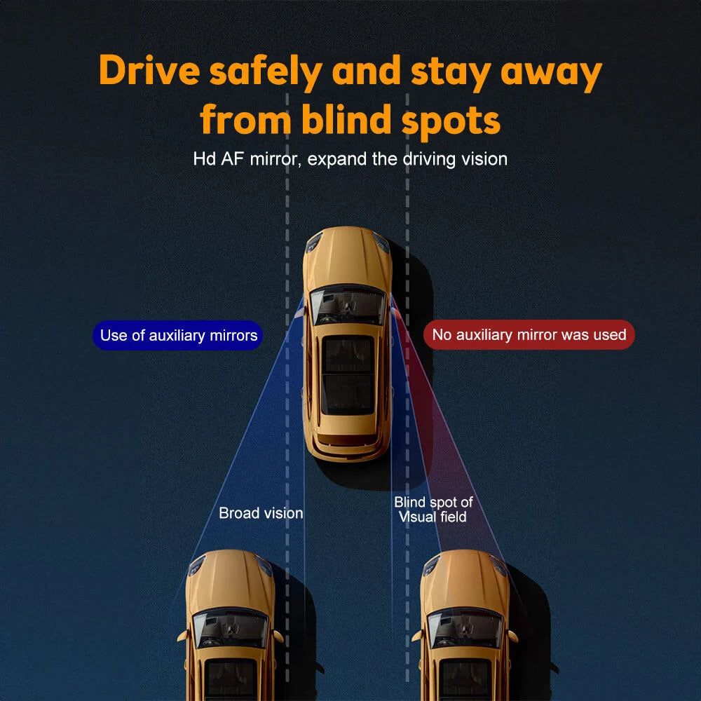 Vehicle Blind Spot Mirror 360° Rotate Sway Adjustable HD Glass Convex Mirror