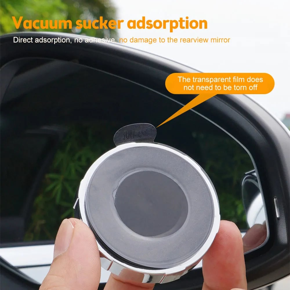 Vehicle Blind Spot Mirror 360° Rotate Sway Adjustable HD Glass Convex Mirror