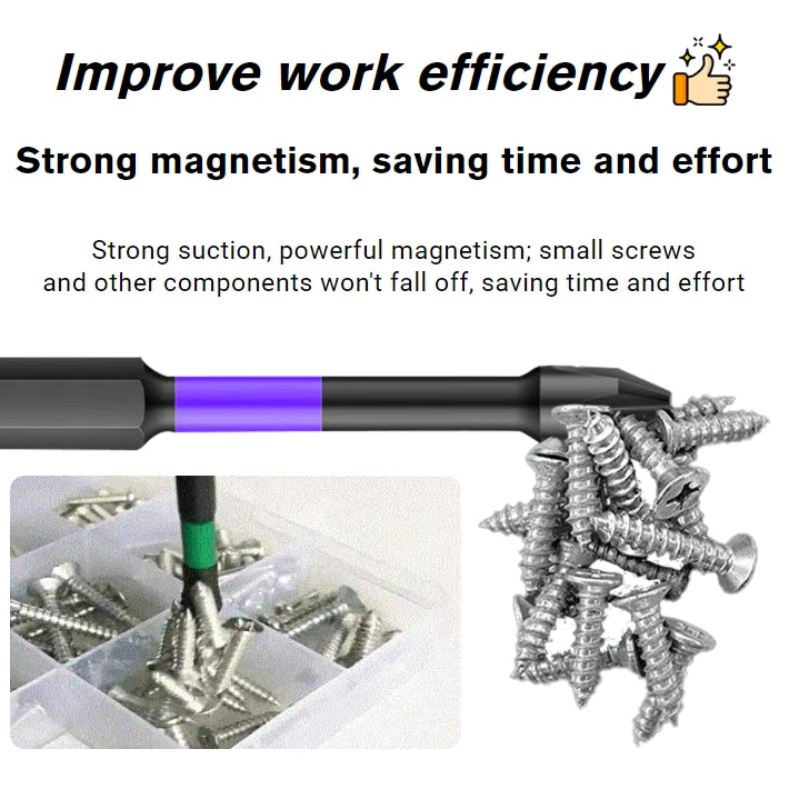 Upgraded High Hardness And Strong Magnetic Bit(6pcs set - free base)