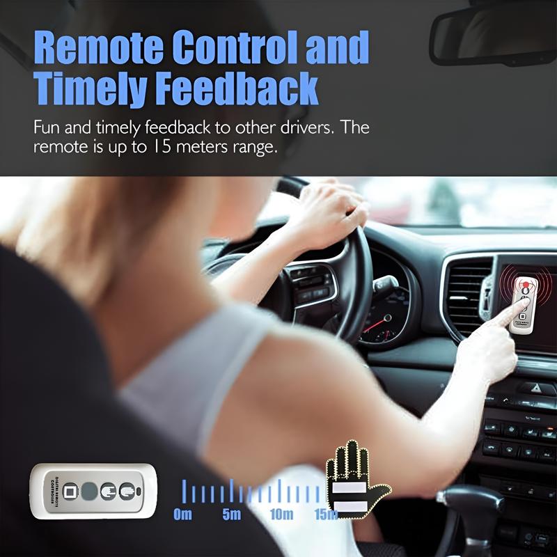 Hand Gesture Light for Car, Finger Gesture Light with Remote, Give The Love & Bird & Wave to Drivers