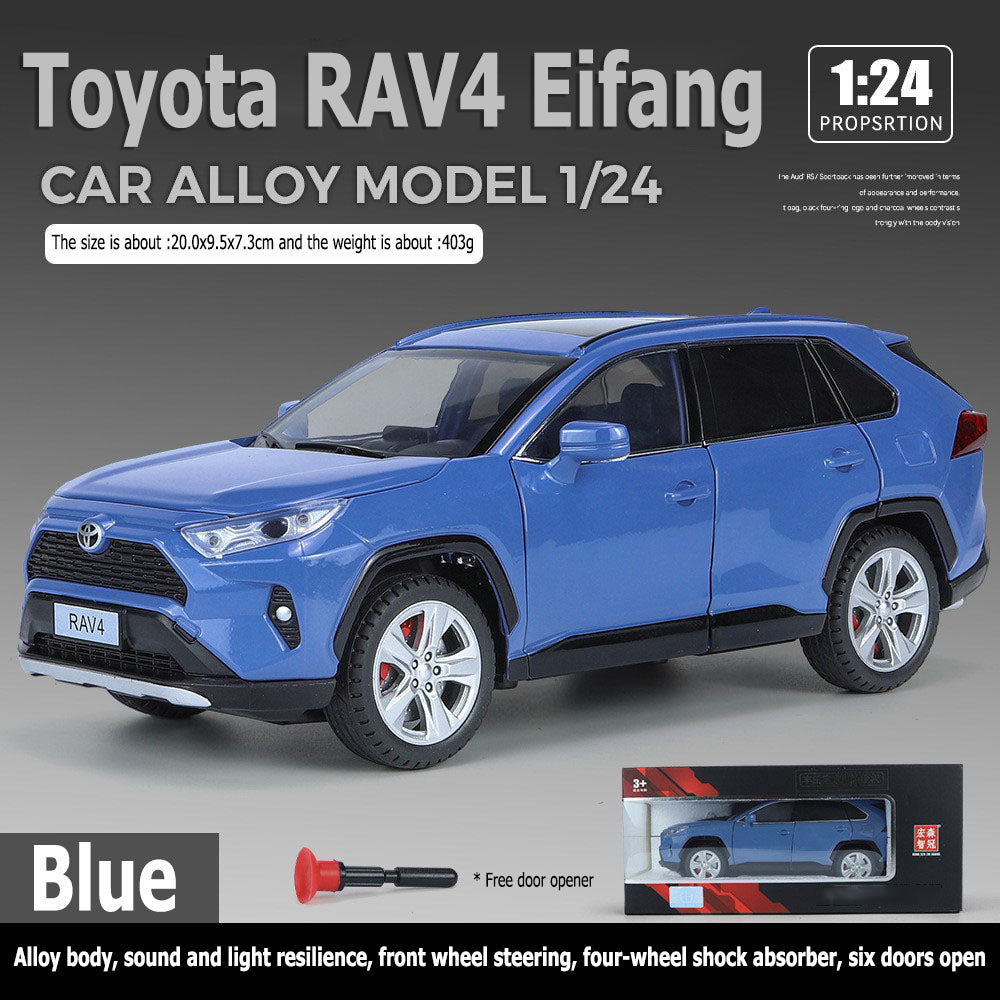 1:24 Toyota Rondo alloy model, large alloy car model Six doors open Front wheel steering