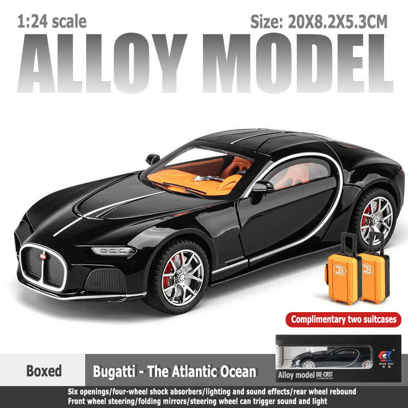 1:24 Bugatti Six places can be opened Rebound function Car sound simulation Alloy body
