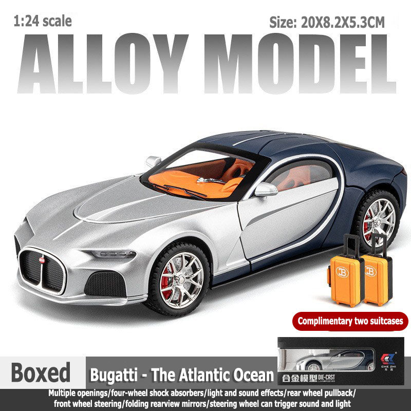 1:24 Bugatti Six places can be opened Rebound function Car sound simulation Alloy body