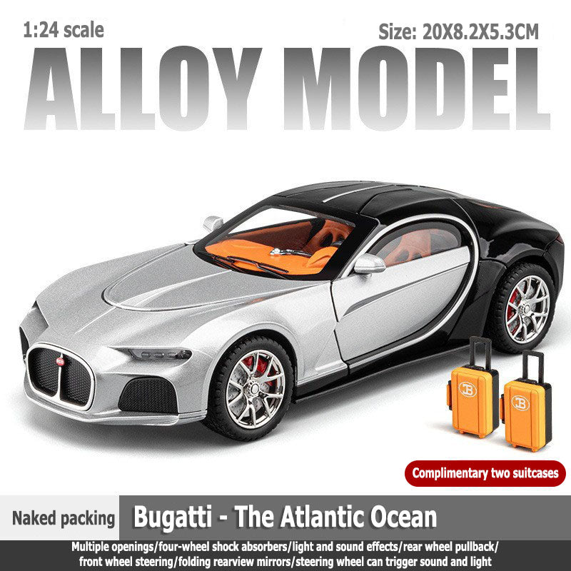 1:24 Bugatti Six places can be opened Rebound function Car sound simulation Alloy body