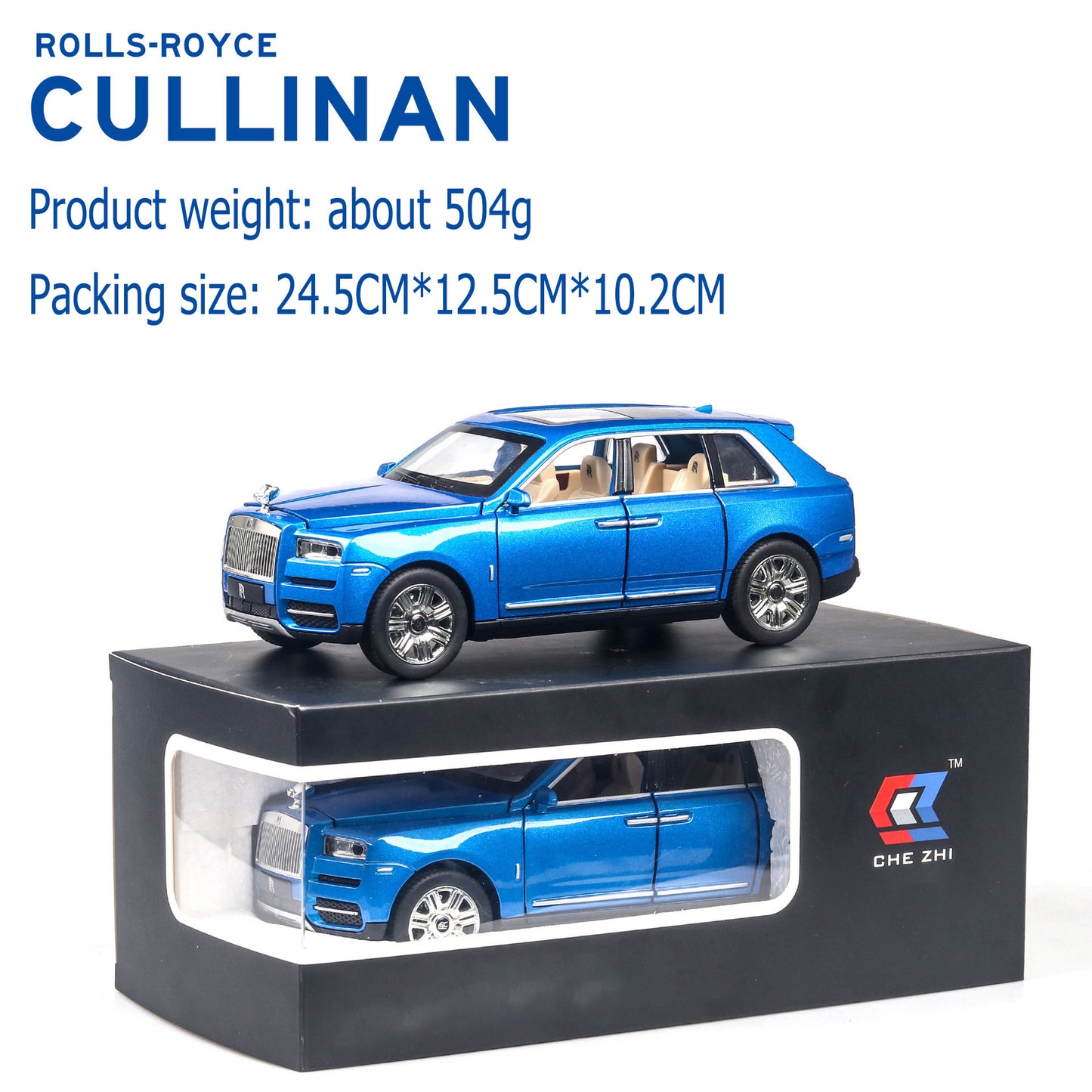 1:24 Cullinan large alloy car model off-road vehicle six-door with sound and light back