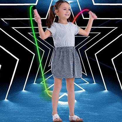 Silicone Handles Fast Speed Light Up LED Jump Rope Colorful Glow Skipping Rope for Kids