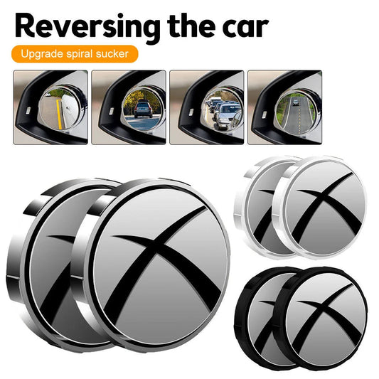 Vehicle Blind Spot Mirror 360° Rotate Sway Adjustable HD Glass Convex Mirror