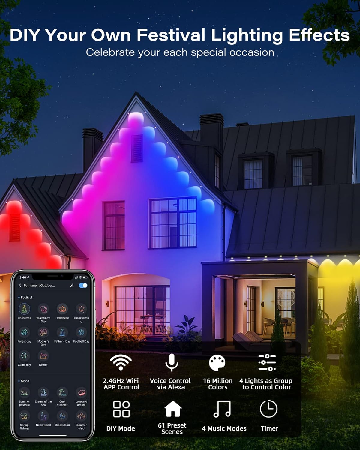 🔥LAST DAY 70% OFF 💡2024 Outdoor Waterproof WiFi Bluetooth Smart Led Strip Light