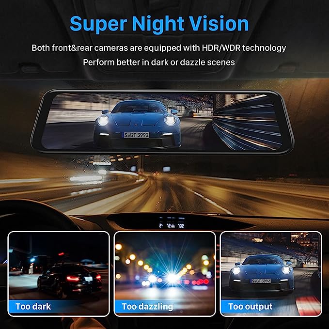 12" 4K Smart Dash Car Radio Video Player Wireless for Apple Carplay Android Car Touch Screen