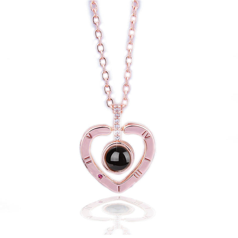 100 Languages I Love You Projection Necklace Valentine's Day