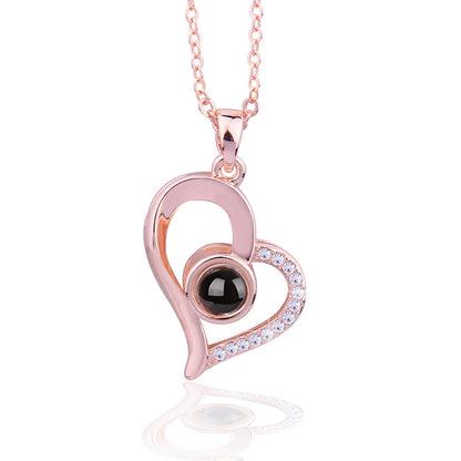 100 Languages I Love You Projection Necklace Valentine's Day