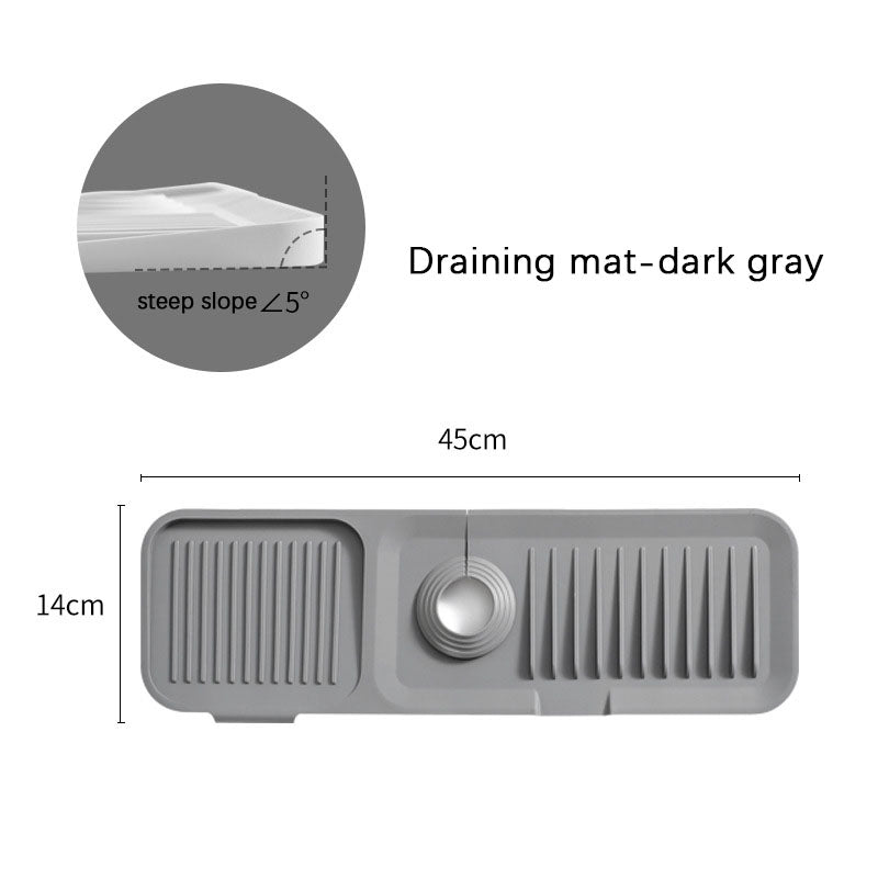 Faucet Absorbent Mat Silicon Kitchen Sink Splash Guard Drain Pad Water Splash Catcher Mats