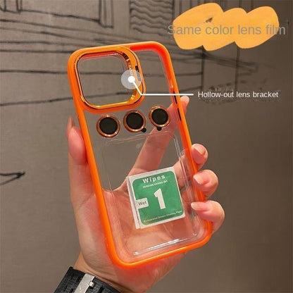 Lens cover bracket with the same lens film transparent mobile phone case
