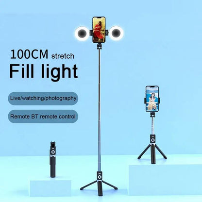 [Imoli Dual Light Selfie Stick] New 6-in-1 Mobile Phone Bluetooth Remote Control Selfie Stick