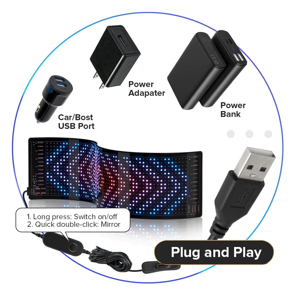 LED Car Matrix Pixel Panel Bluetooth