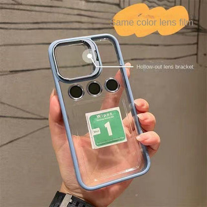 Lens cover bracket with the same lens film transparent mobile phone case
