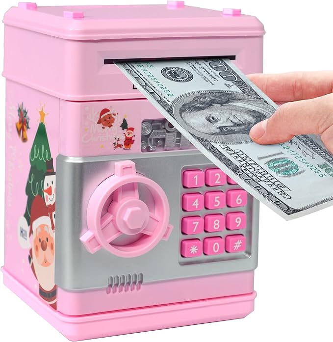 【The best holiday gift for Christmas and New Year】Piggy Bank Cash Coin Can ATM Bank Electronic Coin Money Bank for Kids-Hot Gift piggy bank Gift Set Decor