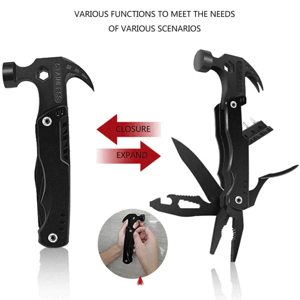 Multifunctional Survival Hammer 14 in 1 Stainless Steel Alloy Material（50% OFF）