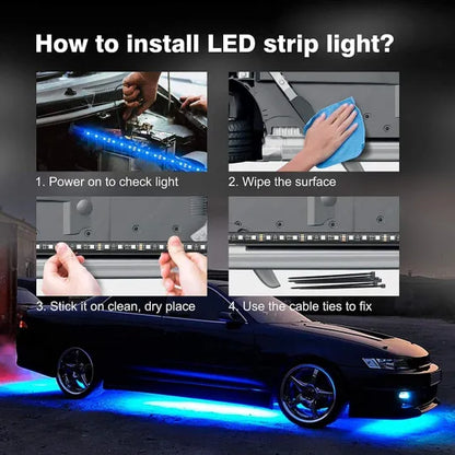 (🔥HOT SALE NOW 49% OFF) - New Car Chassis Flexible RGB Waterproof LED Strip Lights (4PCS)