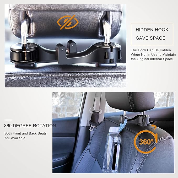 ⚡️[1Set/2PCS] Car Seat Rear Hook With Mobile Phone Holder