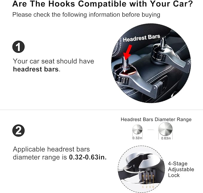 ⚡️[1Set/2PCS] Car Seat Rear Hook With Mobile Phone Holder