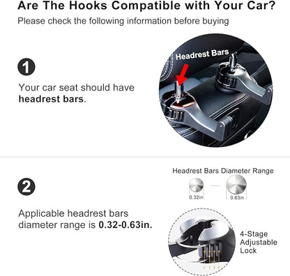 ⚡️[1Set/2PCS] Car Seat Rear Hook With Mobile Phone Holder
