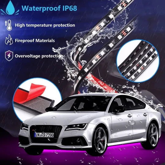 (🔥HOT SALE NOW 49% OFF) - New Car Chassis Flexible RGB Waterproof LED Strip Lights (4PCS)