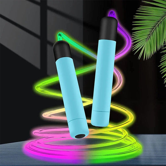 Silicone Handles Fast Speed Light Up LED Jump Rope Colorful Glow Skipping Rope for Kids