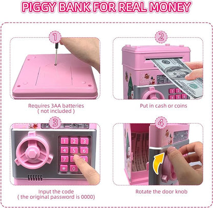 【The best holiday gift for Christmas and New Year】Piggy Bank Cash Coin Can ATM Bank Electronic Coin Money Bank for Kids-Hot Gift piggy bank Gift Set Decor