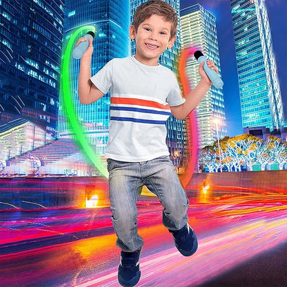 Silicone Handles Fast Speed Light Up LED Jump Rope Colorful Glow Skipping Rope for Kids