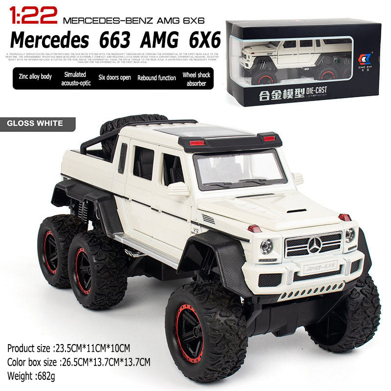 1:22MERCEDES-BENZ AMG BXB Mercedes-Benz 663 AМG БХБ large alloy car model off-road vehicle four-door with sound and light back