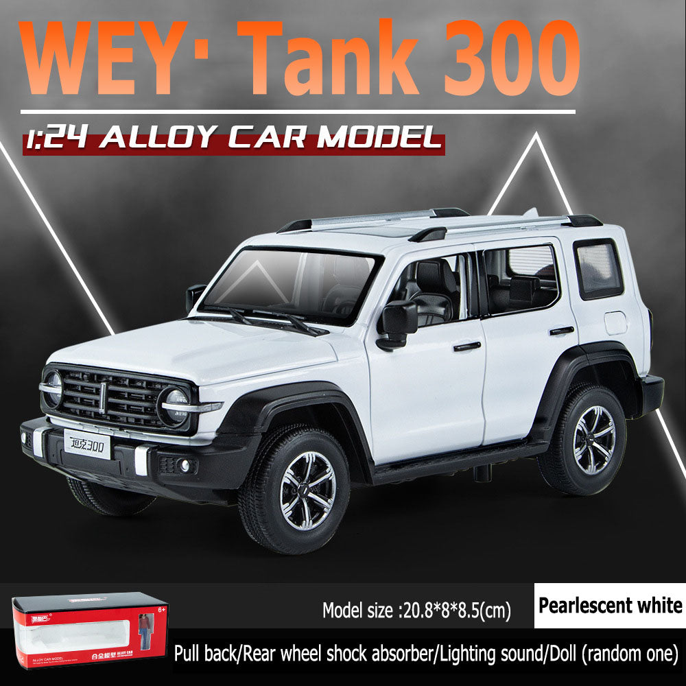 1:24 WEY tank 300 post -wheel shock absorbing lighting sound partner doll (random one)