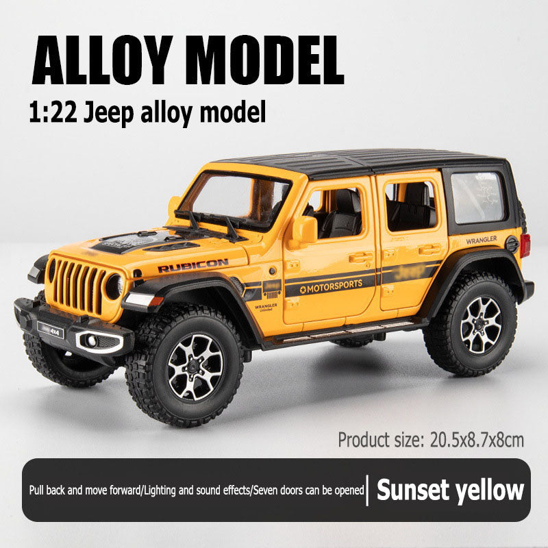 1:22 Jeep alloy model, large alloy car model, back and forward, lighting and sound effects, seven doors openable