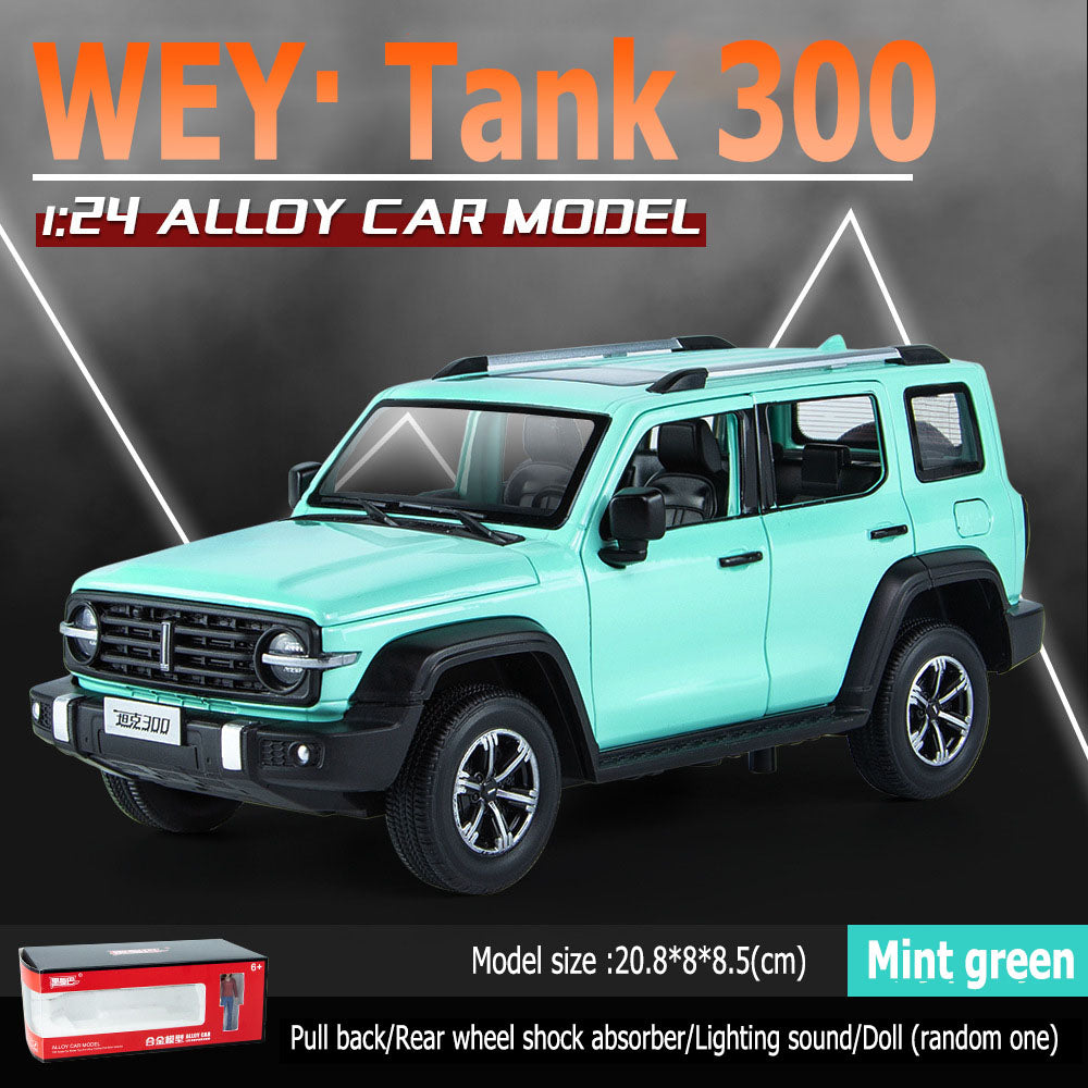 1:24 WEY tank 300 post -wheel shock absorbing lighting sound partner doll (random one)