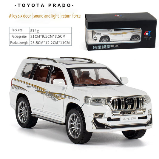 1:24 Toyota Overbearing - Prada large alloy car model off-road vehicle six-door with sound and light back