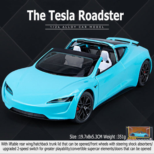 The Tesla Roadster 1:24 ONE large alloy car model doors openable