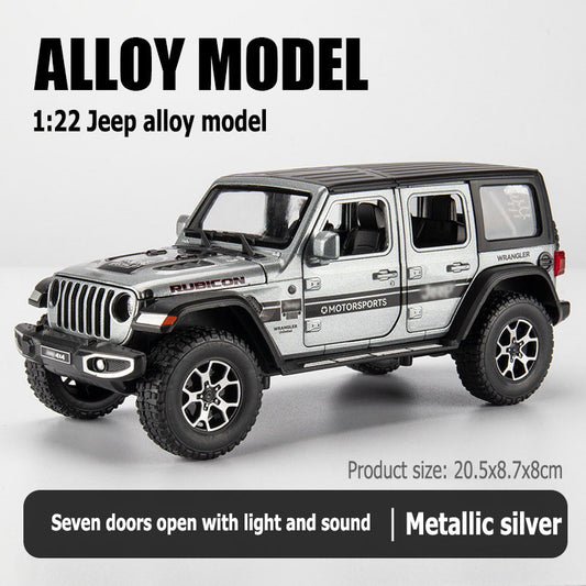 1:22 Jeep alloy model, large alloy car model, back and forward, lighting and sound effects, seven doors openable