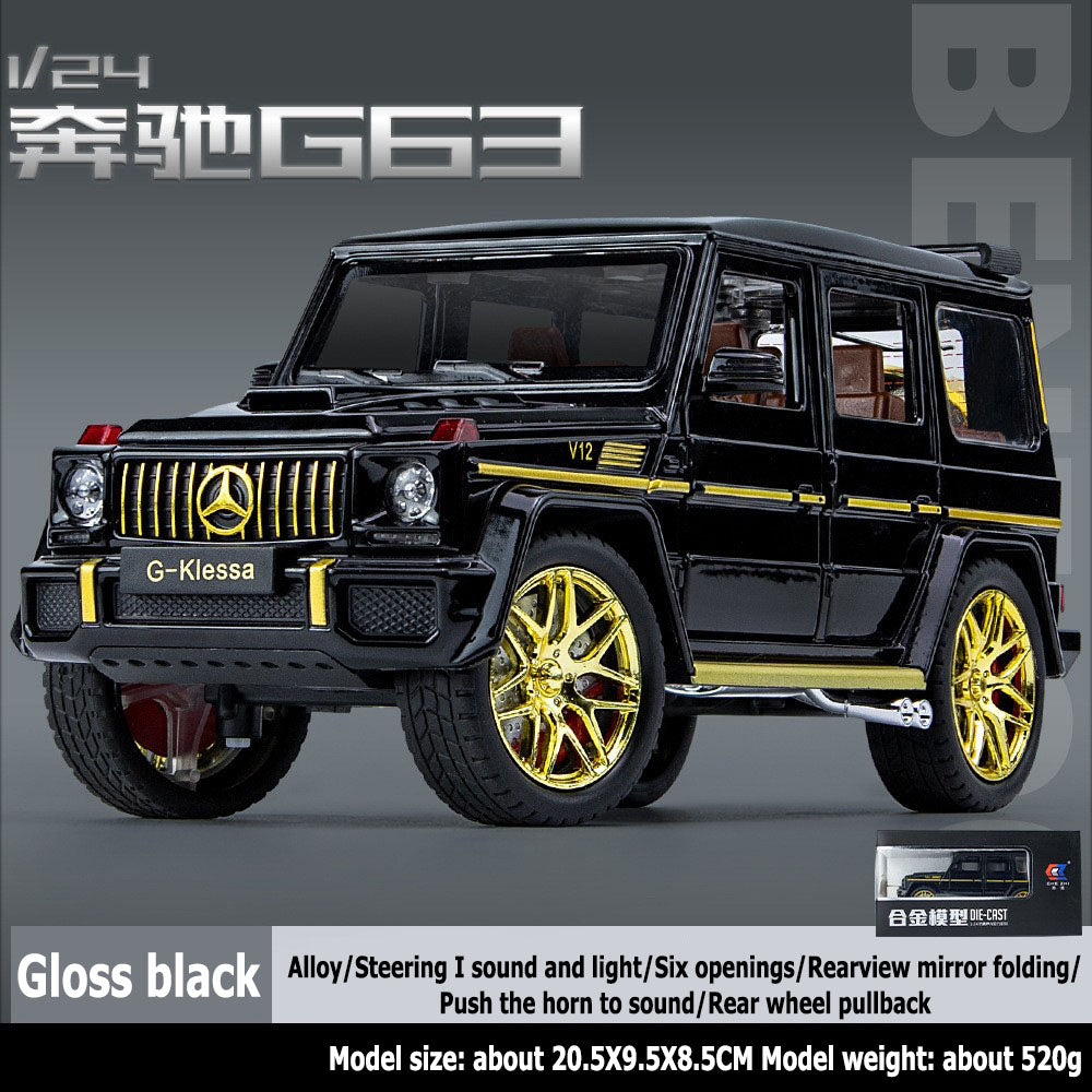 1:24 Big G G63 large alloy car model off-road vehicle six-door with sound and light back