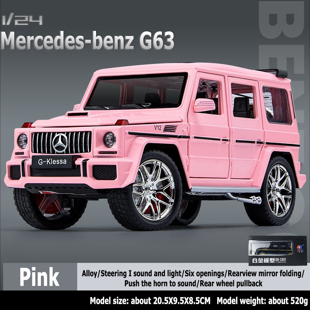 1:24 Big G G63 large alloy car model off-road vehicle six-door with sound and light back
