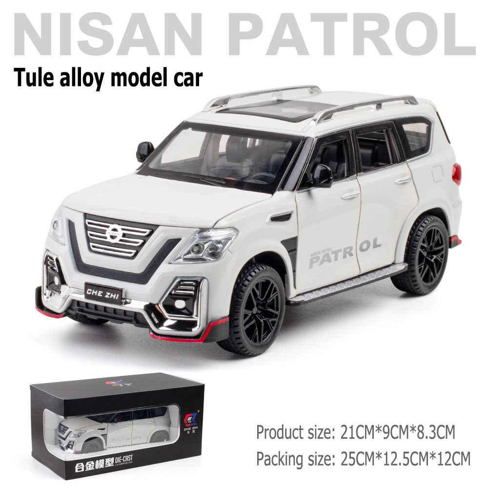 1:24 car model Nissan Patrol large alloy car model off-road vehicle four doors with sound and light back