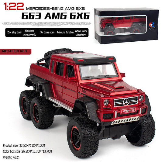 1:22MERCEDES-BENZ AMG BXB Mercedes-Benz 663 AМG БХБ large alloy car model off-road vehicle four-door with sound and light back