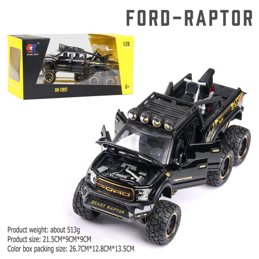 1:28 Ford F150 alloy car model off-road vehicle six doors with sound and light