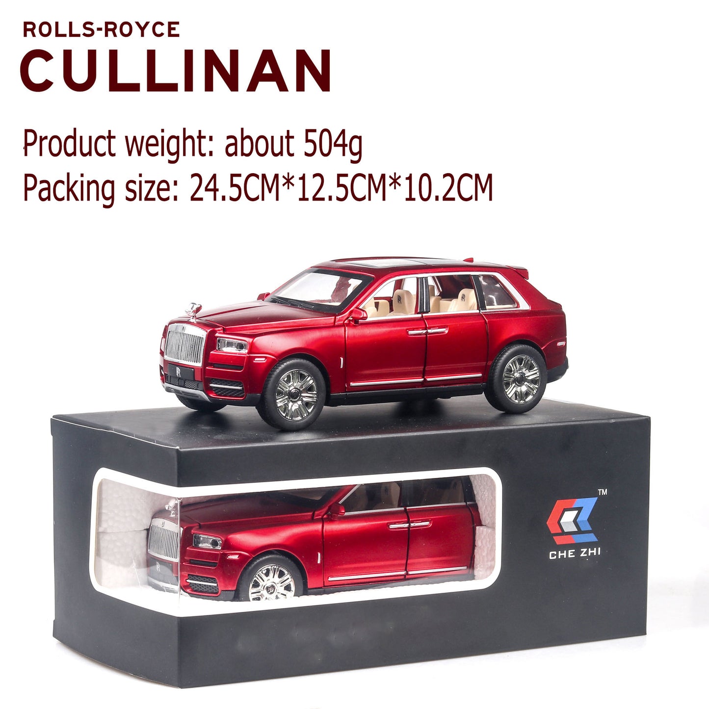 1:24 Cullinan large alloy car model off-road vehicle six-door with sound and light back