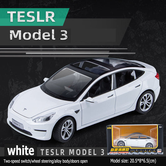 1:24 Tesla Model 3 wheel steering alloy bodywork doors openable
