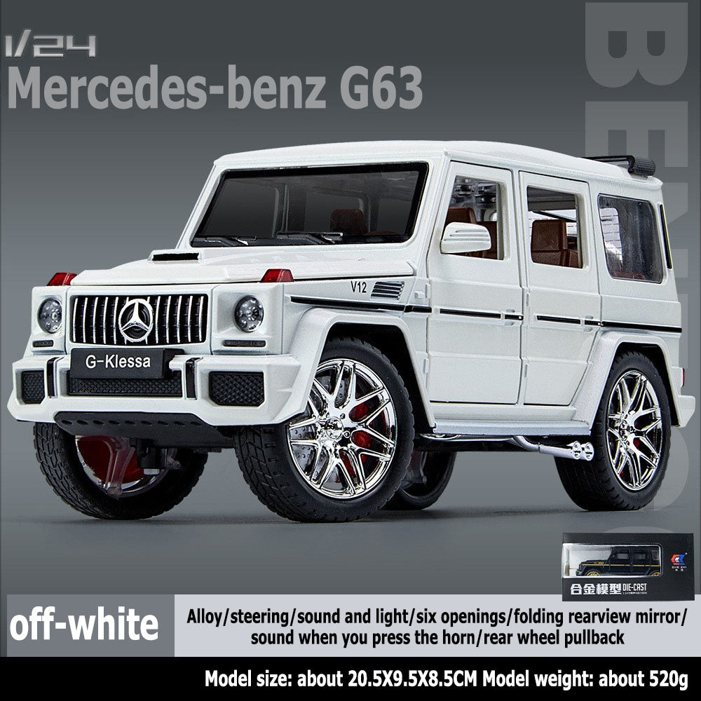 1:24 Big G G63 large alloy car model off-road vehicle six-door with sound and light back