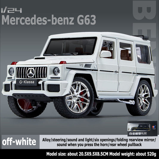 1:24 Big G G63 large alloy car model off-road vehicle six-door with sound and light back