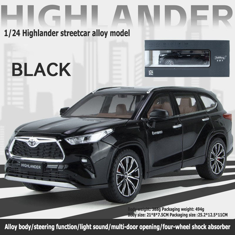 1/24 Highlander streetcar alloy model multi-door opening four-wheel shock absorbers